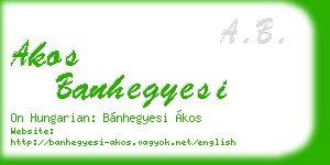 akos banhegyesi business card